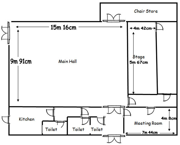 Detling Village Hall floorplan